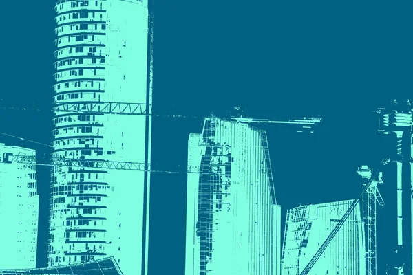 Stadtansichten Duoton Konzept Hintergrund — Stockfoto