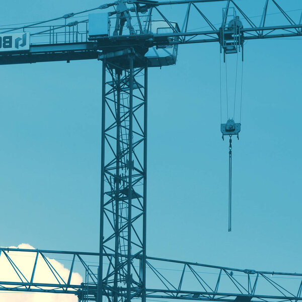 Construction crane against sky view