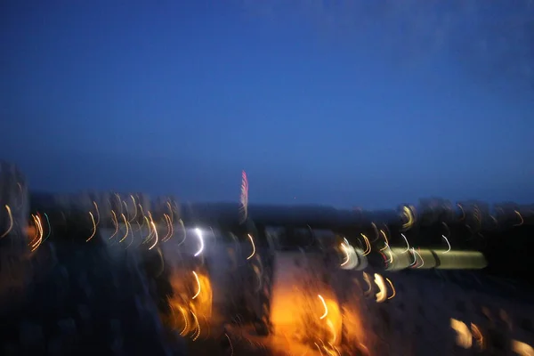 Verschwommene Nachtlichter Abstrakter Hintergrund — Stockfoto