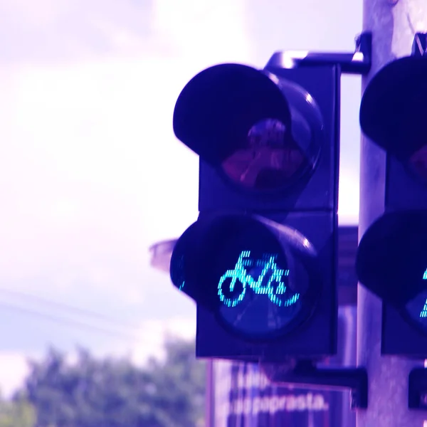 Blurred View Traffic Lights — Stockfoto