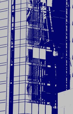 soyut şehir görünümü, duotone kavramı 