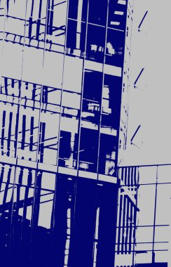 soyut şehir görünümü, duotone kavramı 