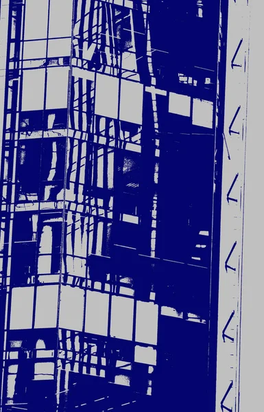 Абстрактный Вид Город Концепция Дуотона — стоковое фото