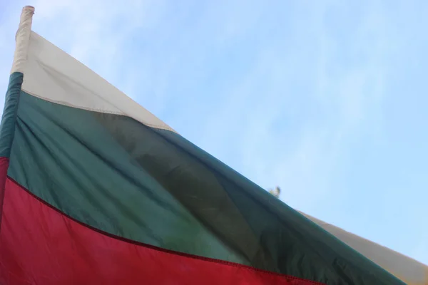 Bandeira Nacional Bulgária Acenando — Fotografia de Stock