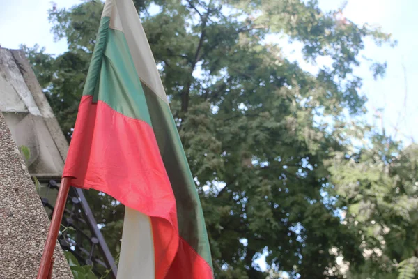 Bandeira Nacional Bulgária Acenando — Fotografia de Stock