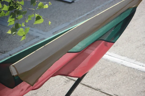 Bandeira Nacional Bulgária Acenando — Fotografia de Stock