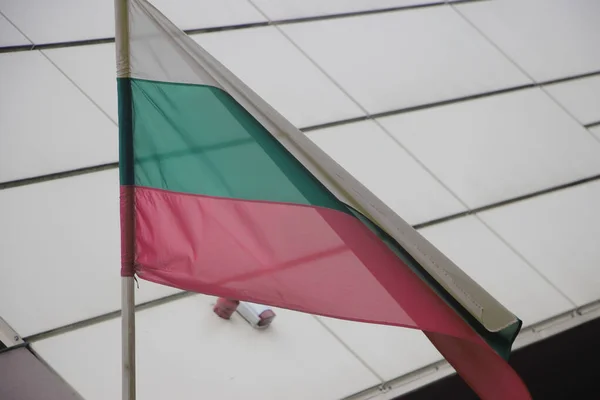 Bulgarsk Nationalt Flag Vinker - Stock-foto