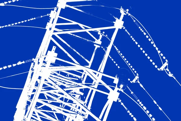 Koncepcja Urbanistyczna Widok Tło Linii Energetycznej — Zdjęcie stockowe