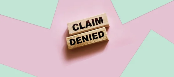 Wooden Blocks Text Claim Denied Insurance Business Concept — Stock Photo, Image