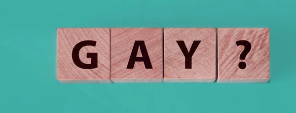 Gay Word Wooden Blocks Black Desk Lgbtq Social Gender Sexual — Stock Photo, Image