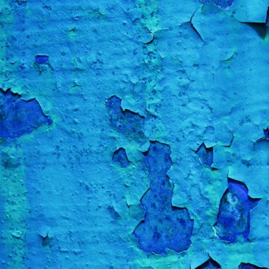 Çatlak mavi bir duvarın arka plan dokusu