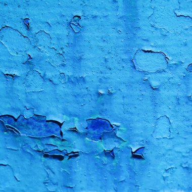 Çatlak mavi bir duvarın arka plan dokusu