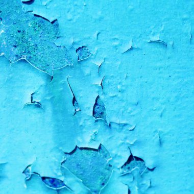 Çatlak mavi bir duvarın arka plan dokusu