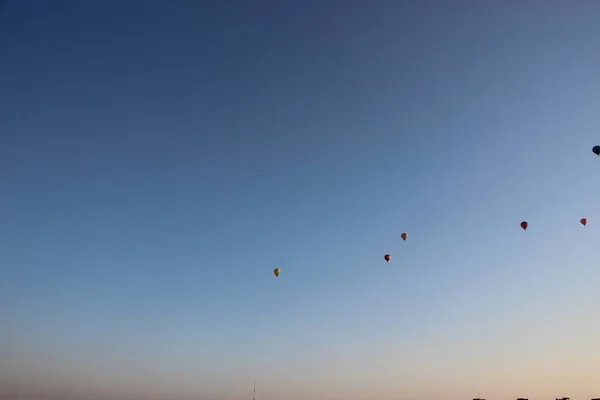 Vue Sur Les Montgolfières Dans Ciel — Photo