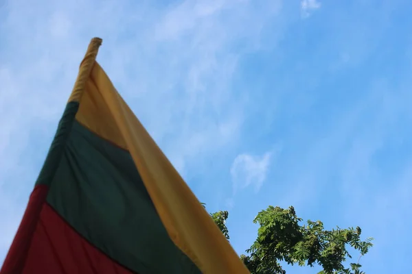 Σημαία Λιθουανίας Θέα Στο Εξωτερικό — Φωτογραφία Αρχείου