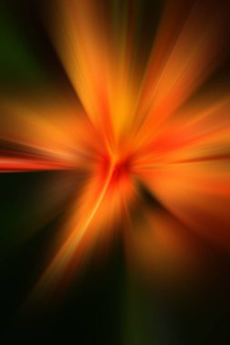 Dinamik ışık huzmeleri. Uzayda bir parlama perspektife giriyor