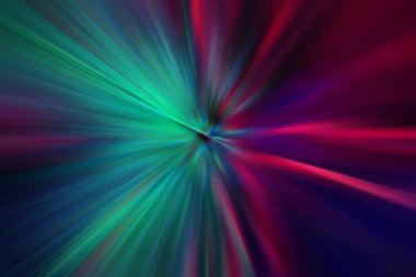 Dinamik ışık huzmeleri. Uzayda bir parlama perspektife giriyor