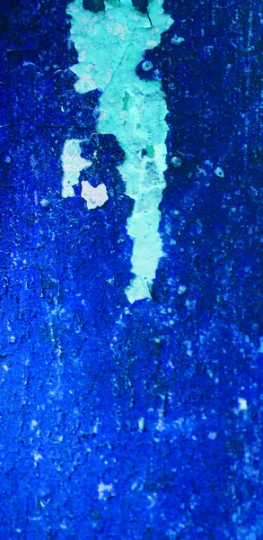 蓝墙裂开的背景纹理 — 图库照片
