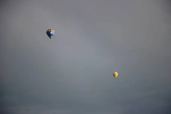 Cloudy Sky Background View Hot Air Balloons — Stock Photo, Image