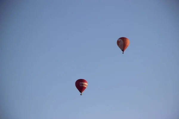 Hőlégballonok Kilátás Égen — Stock Fotó