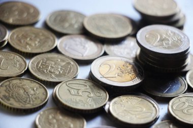 para kavramı arka plan, madeni paralar kapanıyor 