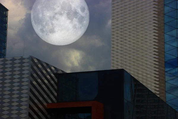 Городская Концепция Вид Город Большой Луны — стоковое фото