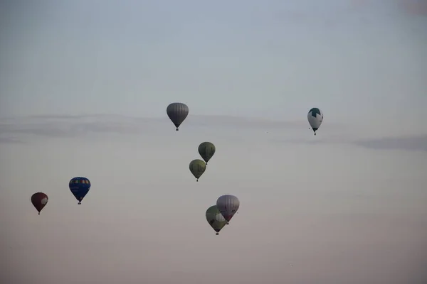Balony Ogrzane Powietrze Widok Niebo — Zdjęcie stockowe