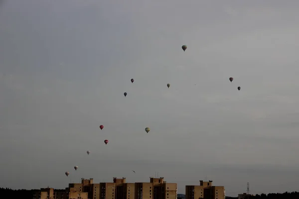 Horkovzdušné Balónky Pohled Obloze — Stock fotografie