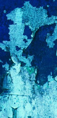 Çatlak mavi bir duvarın arka plan dokusu