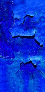 Çatlak mavi bir duvarın arka plan dokusu