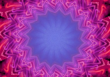 Çember çiçek desenli soyut leylak mandala