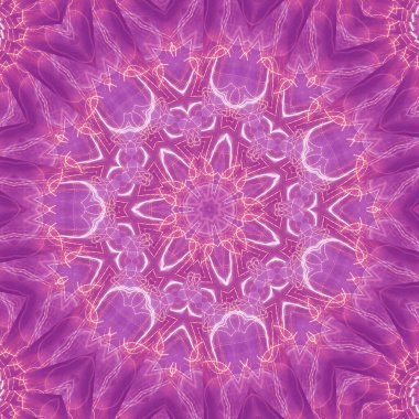 Çember çiçek desenli soyut leylak mandala