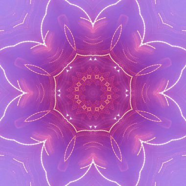 Çember çiçek desenli soyut leylak mandala