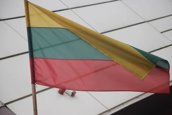 Litauens Flagga Utomhus Utsikt — Stockfoto