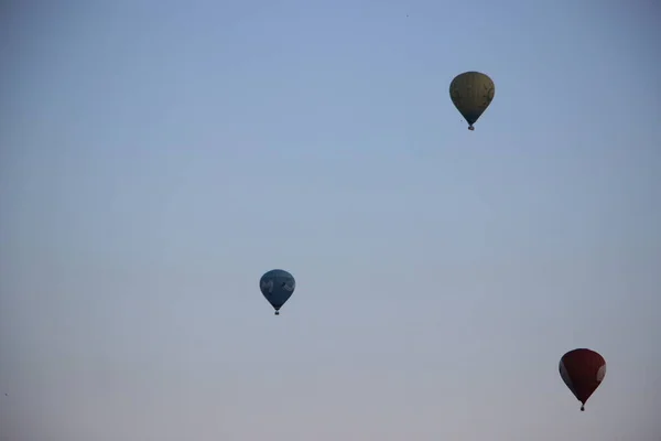 Balony Ogrzane Powietrze Widok Niebo — Zdjęcie stockowe