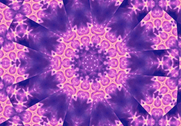 Abstract Lilac Mandala Circle Floral Pattern — 图库照片