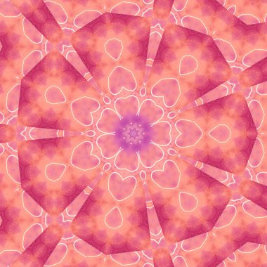 Çember çiçek desenli soyut leylak mandala