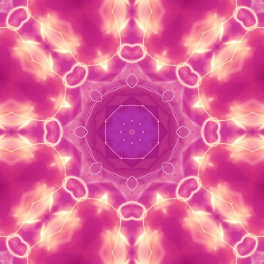 Çember çiçek desenli soyut leylak mandala