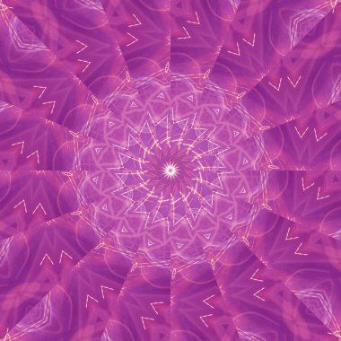 Çember çiçek desenli soyut leylak mandala