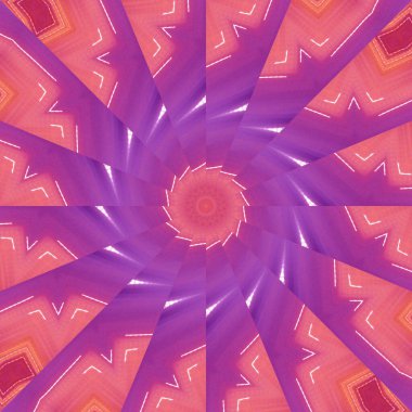 Çember çiçek desenli soyut leylak mandala