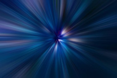 Dinamik ışık huzmeleri. Uzayda bir parlama perspektife giriyor