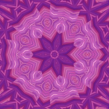 Çember çiçek desenli soyut leylak mandala