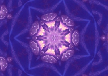 Çember çiçek desenli soyut leylak mandala