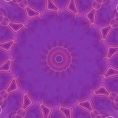 Çember çiçek desenli soyut leylak mandala