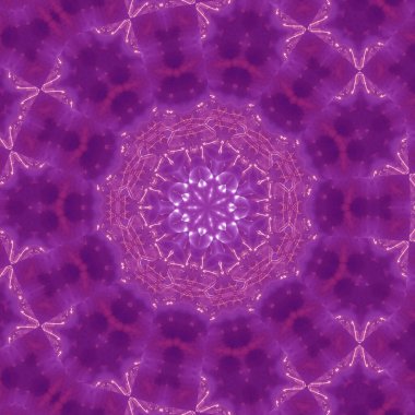 Çember çiçek desenli soyut leylak mandala