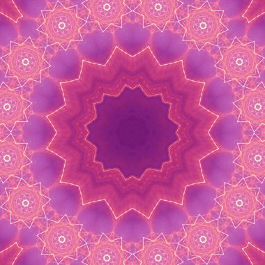 Çember çiçek desenli soyut leylak mandala