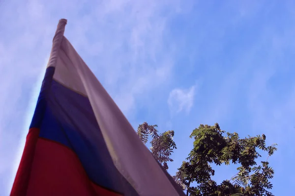 Русский Флаг Вид Море — стоковое фото
