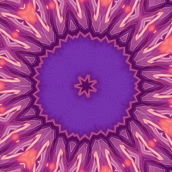 抽象的なライラック曼荼羅と円形の花模様 — ストック写真