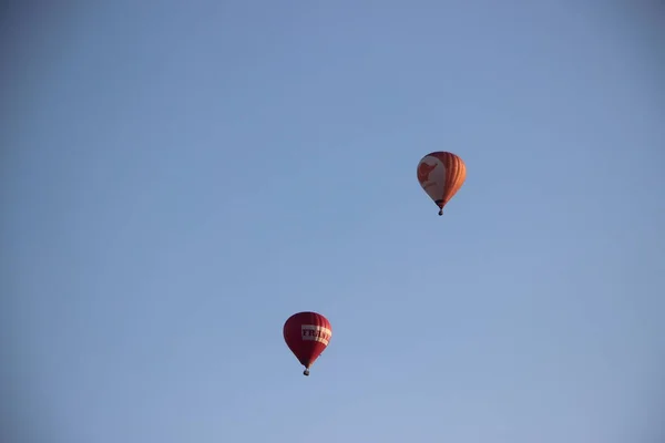 Hőlégballonok Kilátás Égen — Stock Fotó