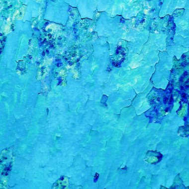 Çatlak mavi bir duvarın arka plan dokusu